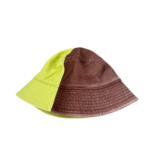Dypsnea X Abrand Jeans Dypset Beating Hearts Cotton Bucket Hat Citron/Brown - Picture 6 of 11